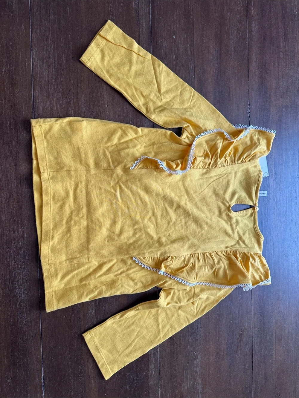 New Sz 12 Janie and Jack cotton blend yellow ponte pants leggings and cotton top